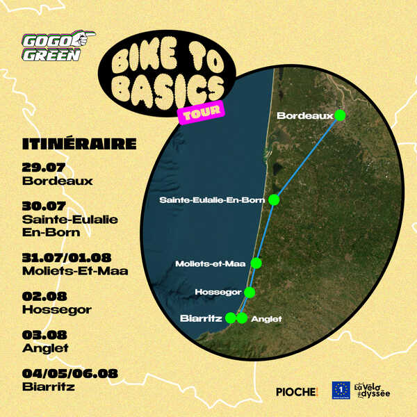 carte de l'itinéraire Bike to Basics de GOGO GREEN